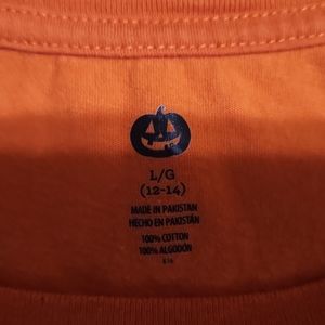 Halloween short sleeve tee...orange...size 12-14...